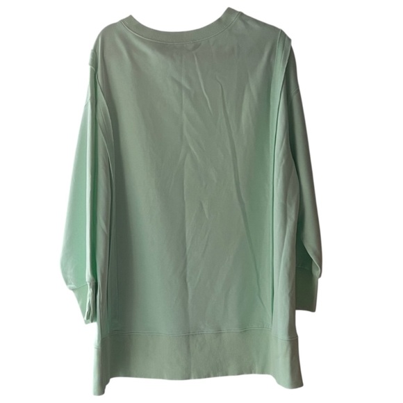 Soft Surroundings Kika French Terry Tunic Honeydew Sweatshirt Size 1X EUC - Picture 6 of 11
